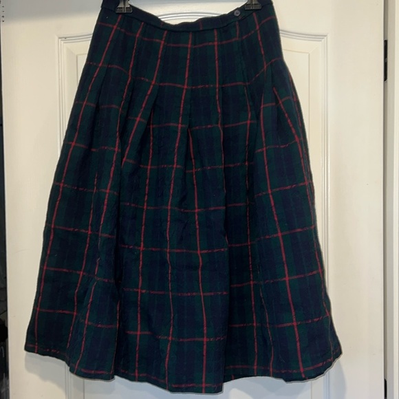 Vintage Pendleton Pleated Plaid Wool Skirt - Picture 1 of 5